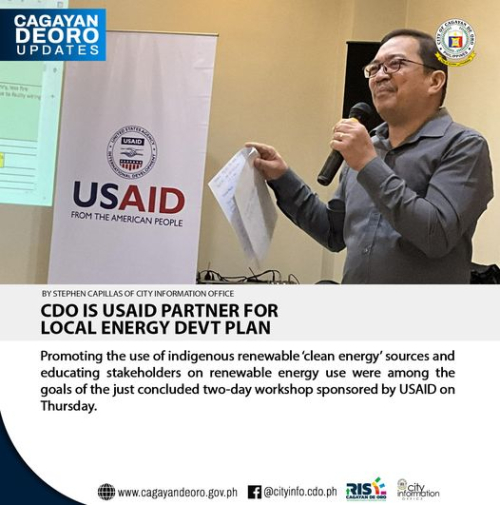 CDO IS USAID PARTNER FOR LOCAL ENERGY DEVT PLAN