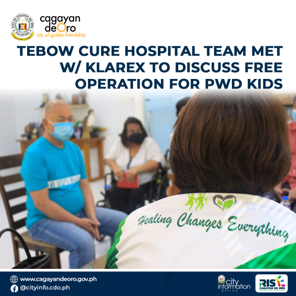 TEBOW CURE HOSPITAL TEAM MET W/ KLAREX  TO DISCUSS FREE OPERATION FOR PWD KIDS