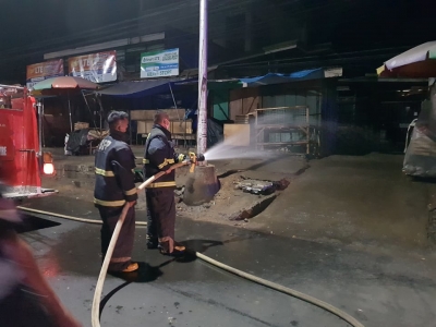 Bureau of Fire Protection in Brgy Bulua disinfects Bulua Talipapa