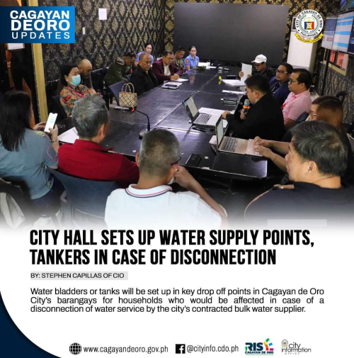 CITY HALL SETS UP WATER SUPPLY POINTS,  TANKERS IN CASE OF DISCONNECTION