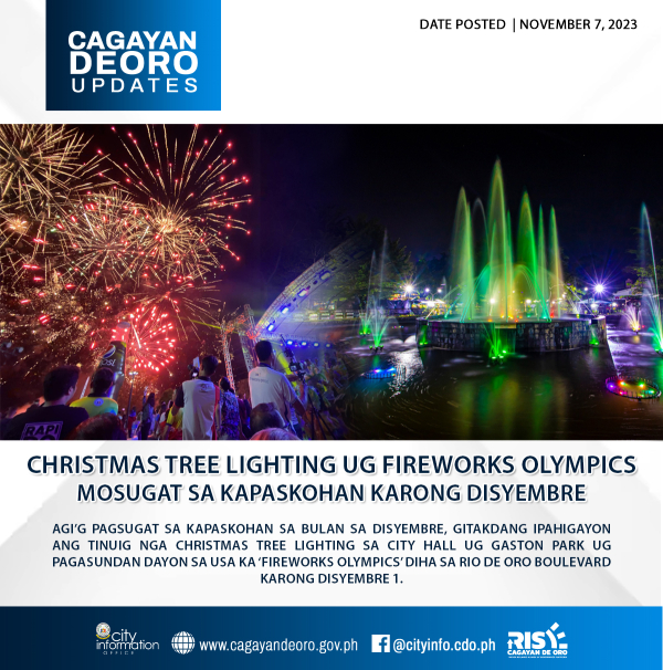 CHRISTMAS TREE LIGHTING UG FIREWORKS OLYMPICS  MOSUGAT SA KAPASKOHAN KARONG DISYEMBRE