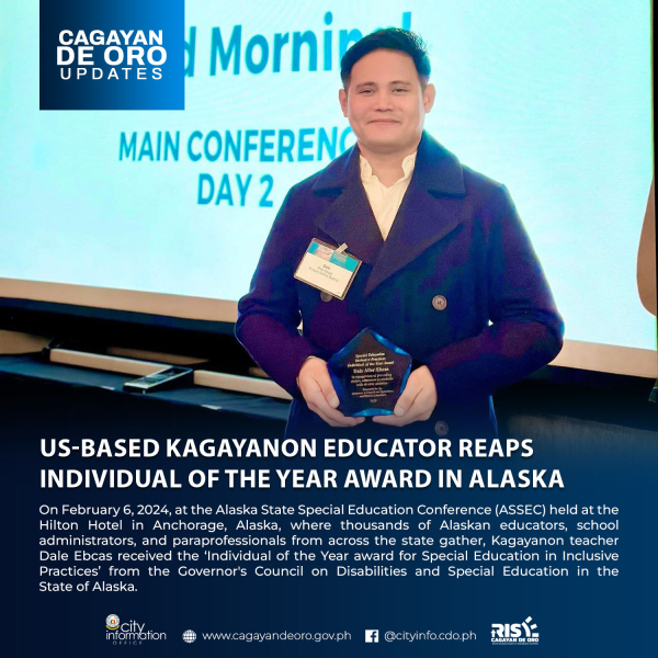 US-BASED KAGAYANON EDUCATOR REAPS  INDIVIDUAL OF THE YEAR AWARD IN ALASKA