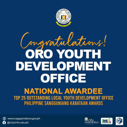 ORO YOUTH DEV’T OFFICE NAPILI ISIP NATIONAL AWARDEE SA  ‘TOP 25 OUTSTANDING LOCAL YOUTH DEVELOPMENT OFFICE AWARD’
