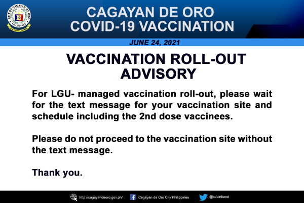 VACCINATION ROLL-OUT ADVISORY