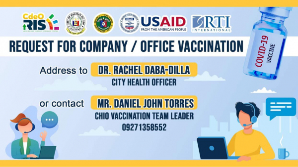 CDO vax team andam modawat og hangyo  para ‘company o’ office vaccination’