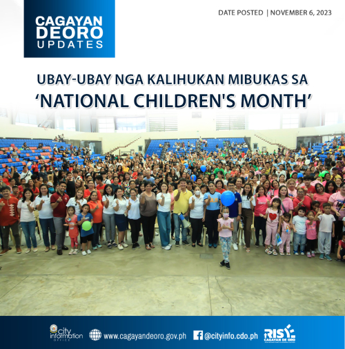 UBAY-UBAY NGA KALIHUKAN MIBUKAS  SA ‘NATIONAL CHILDREN&#039;S MONTH’
