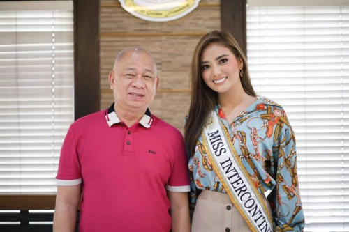 LOOK | Miss Intercontinental 2021 Cinderella Faye E. Obeñita pays a courtesy visit to City Mayor Rolando “Klarex” Uy earlier this morning, August 22.