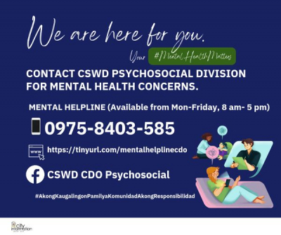 Mental health counseling gitutokan  sa CSWD Psychosocial Division