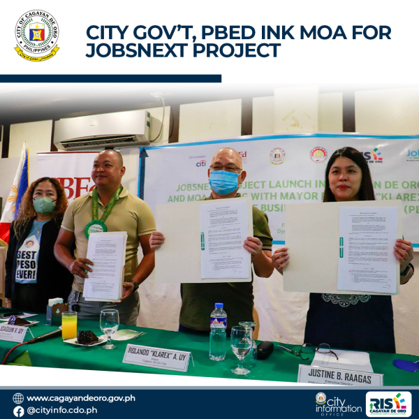 CITY GOV’T, PBED INK MOA FOR JOBSNEXT PROJECT